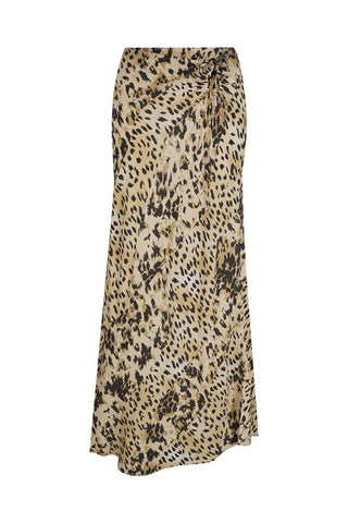 Snow Leopard Bias Maxi Skirt