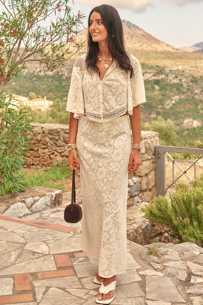 Free Love Lace Bias Skirt
